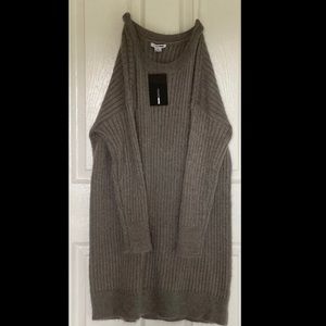 Silver Fuzzy Tunic Sweater Dress